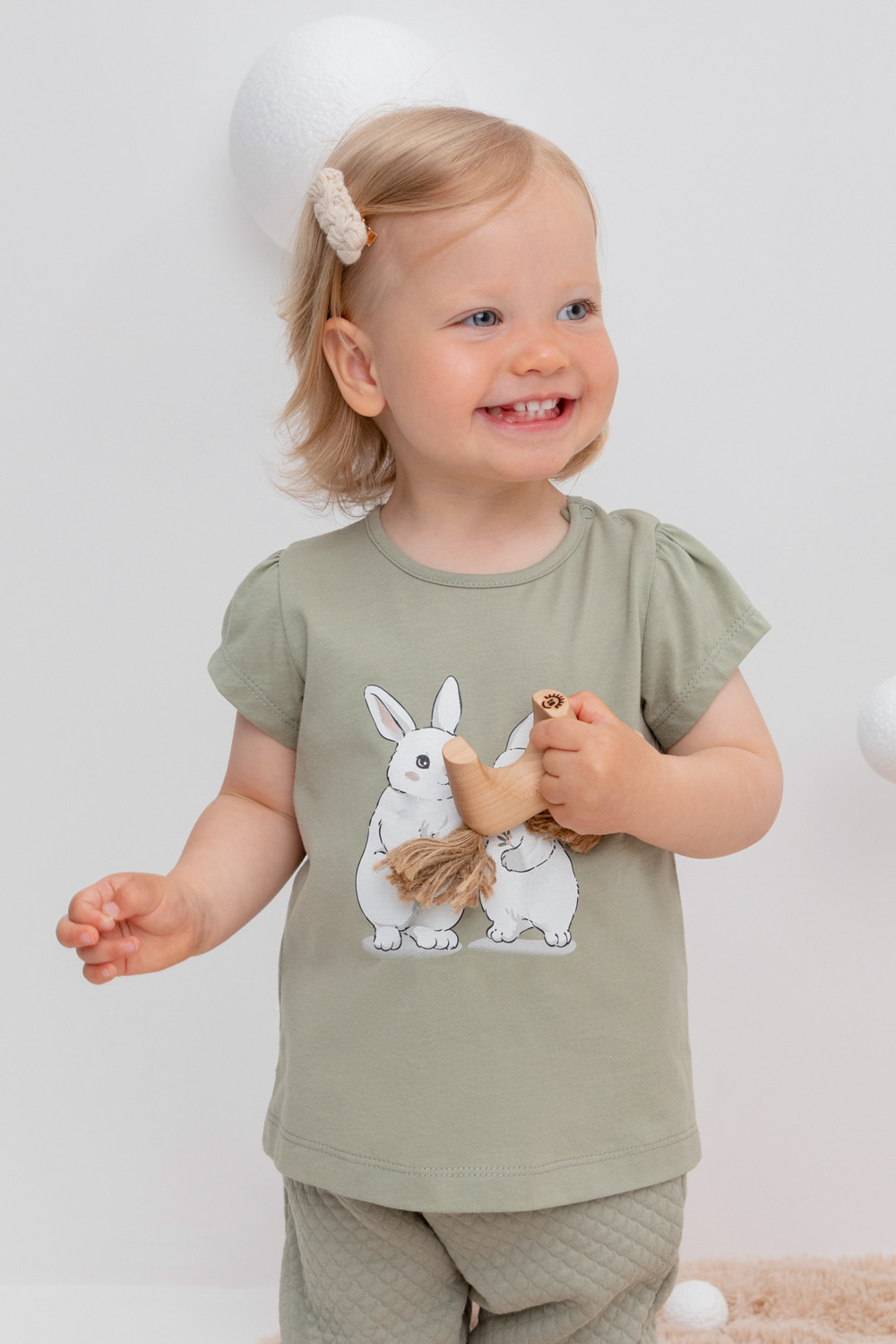 Футболка для девочки, артикул: КР 302260, цвет: хаки