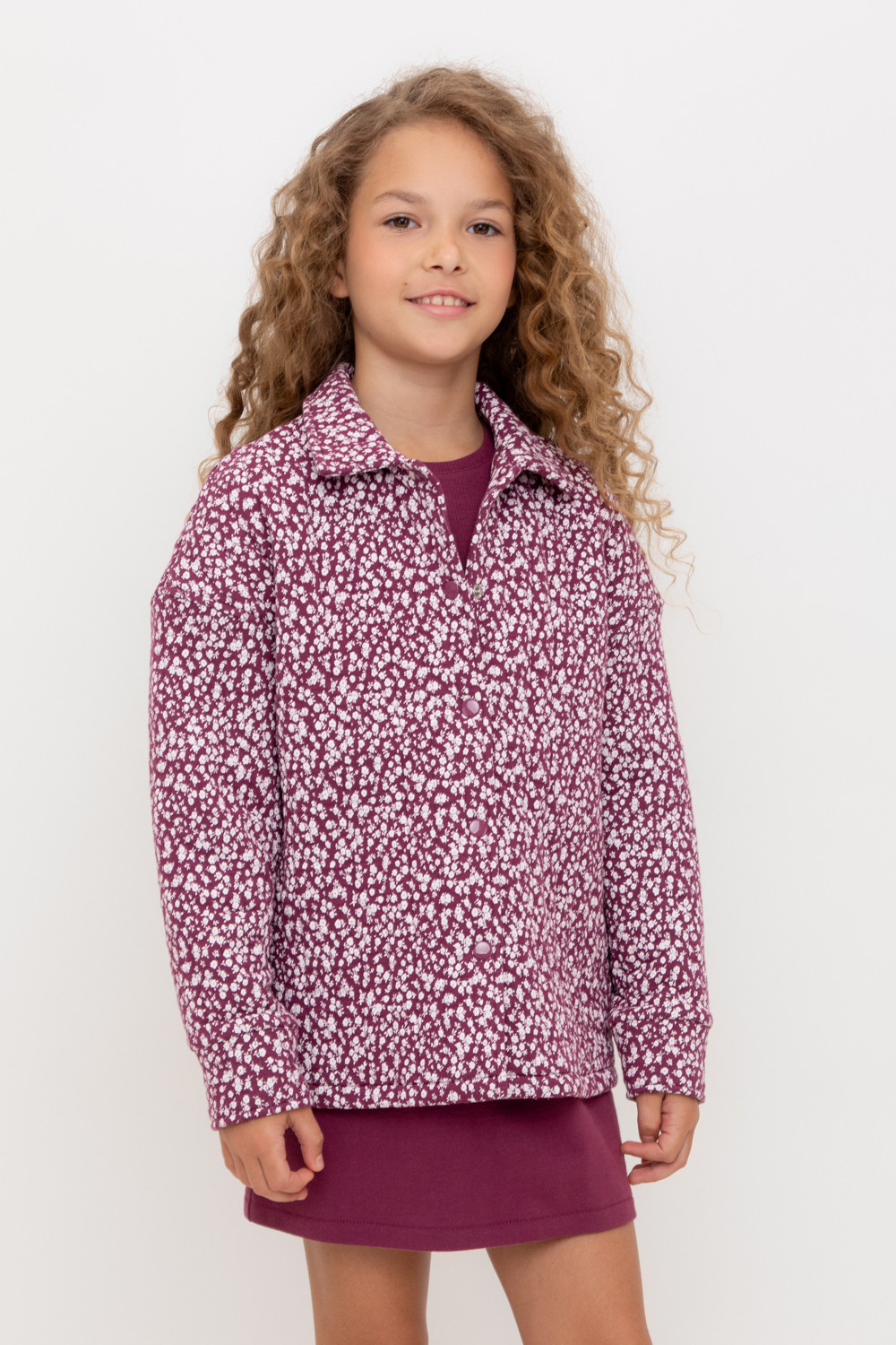 Рубашка для девочки, артикул: КР 302578, цвет: бордовый