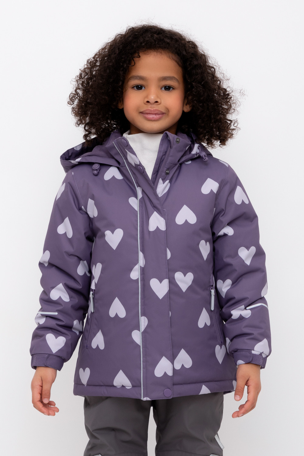 Куртка для девочки, артикул: ВК 38111/н/2 ГР, цвет: фиолетовый
