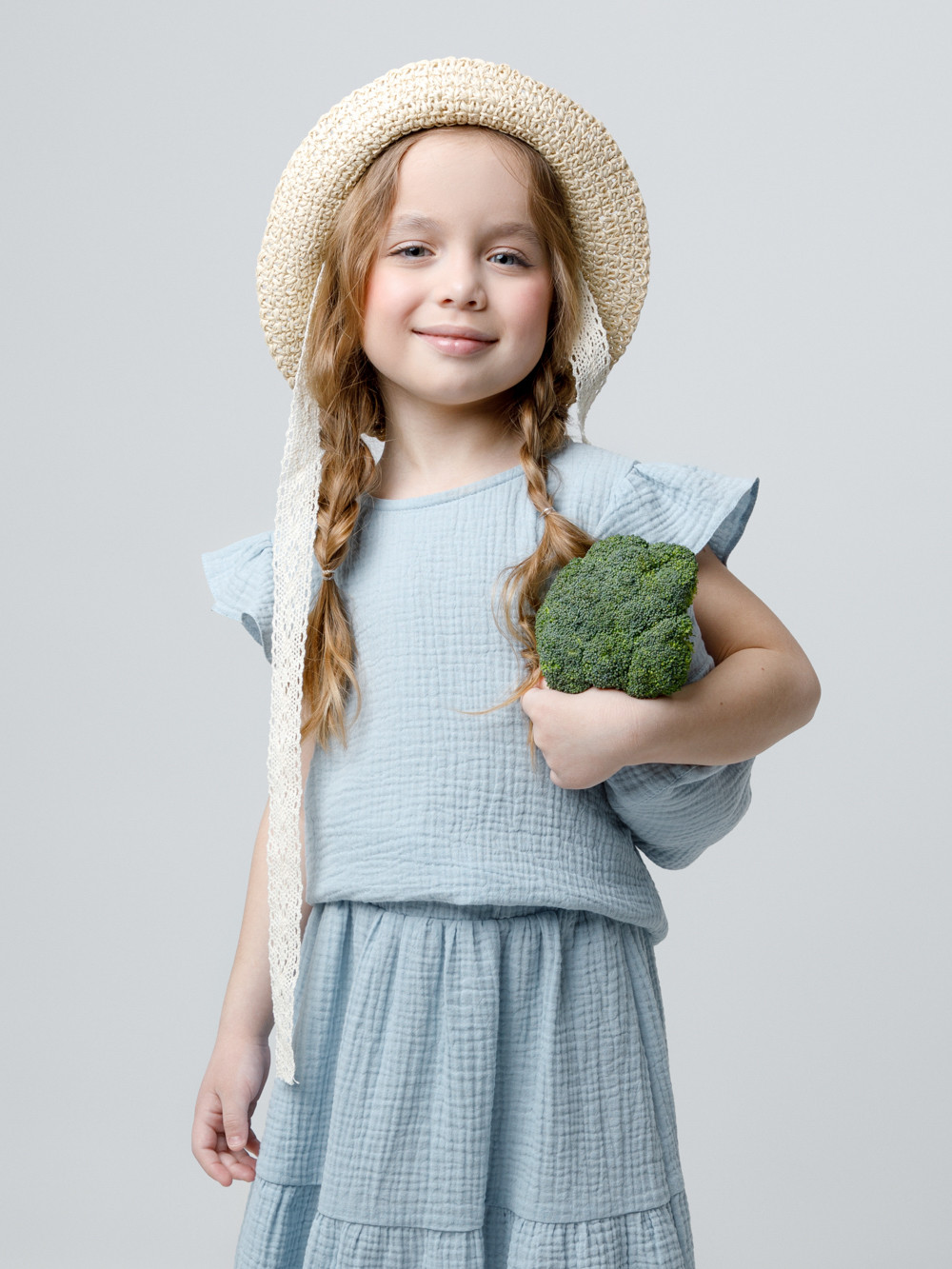 Футболка для девочки, артикул: ТК 30003, цвет: голубой