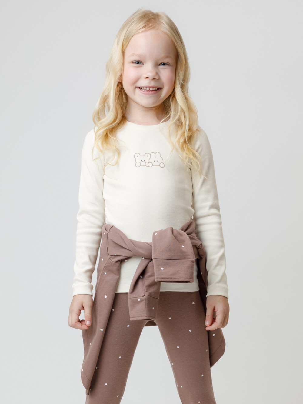 Лонгсливы для девочки, артикул: КР 302267, цвет: сахар