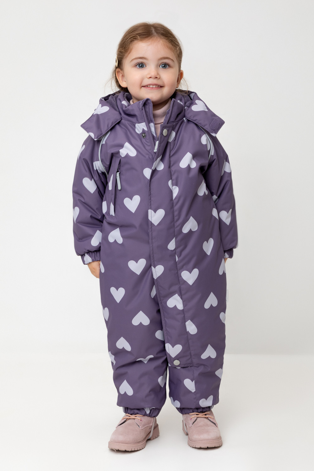 Комбинезоны утепленные для девочки, артикул: ВК 60113/н/3 УЗГ, цвет: фиолетовый