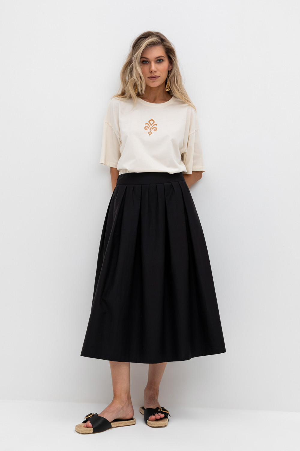 Юбки женские для мам, артикул: ЕТ 70001, цвет: черный