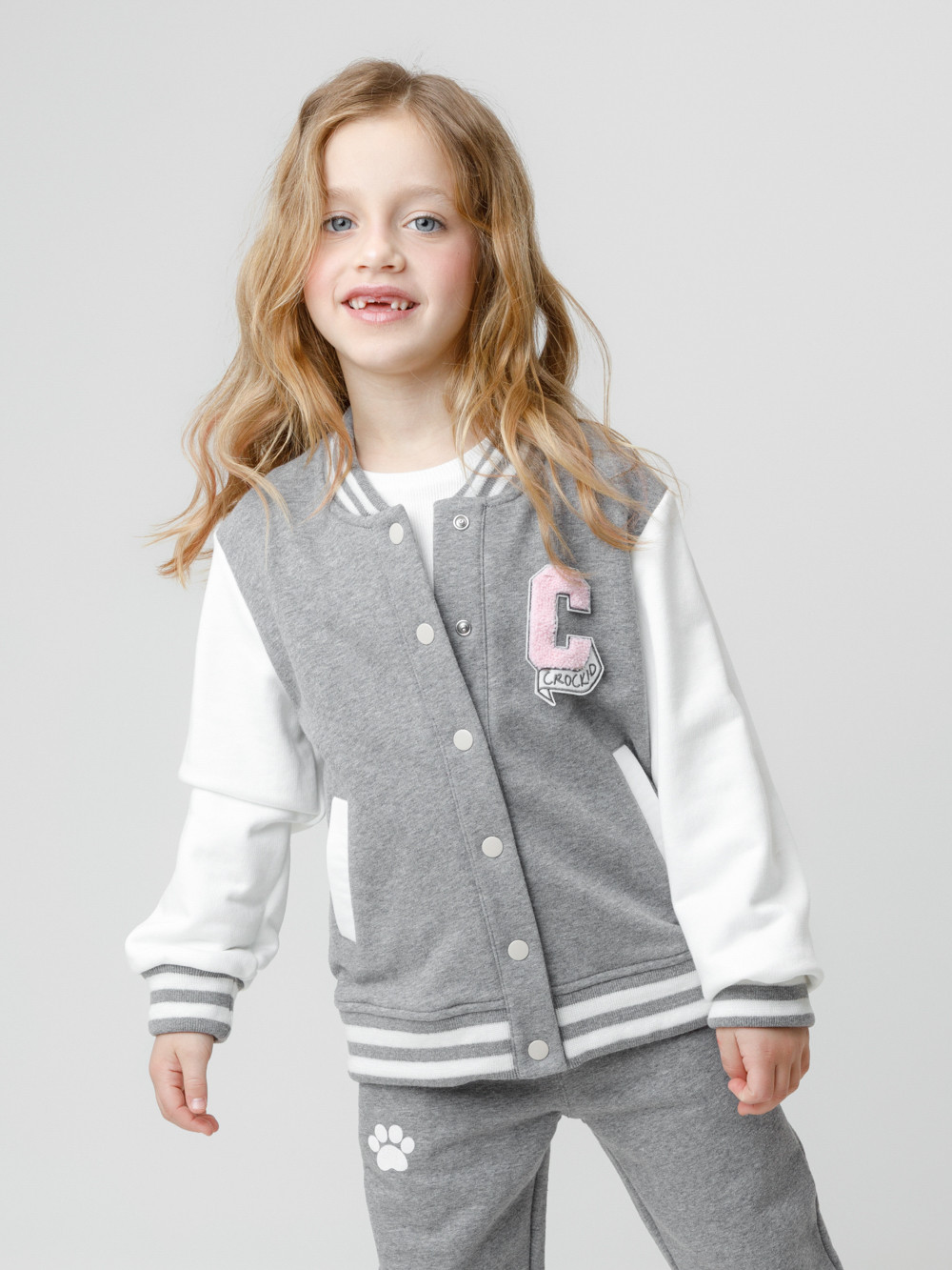 Жакет для девочки, артикул: КР 302833, цвет: серый