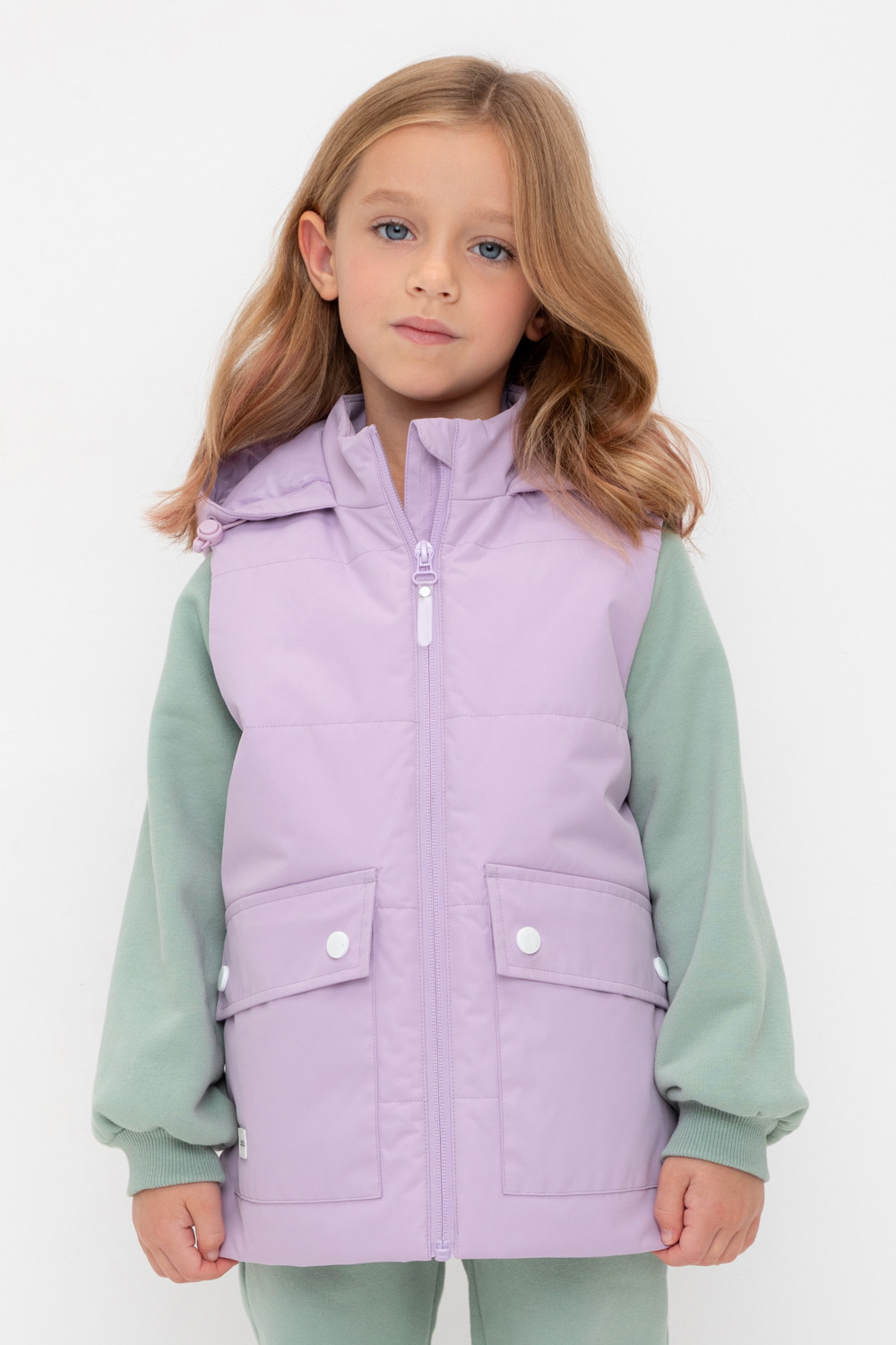 Жилет для девочки, артикул: ВК 35011/12 ГР (128-158), цвет: фиолетовый