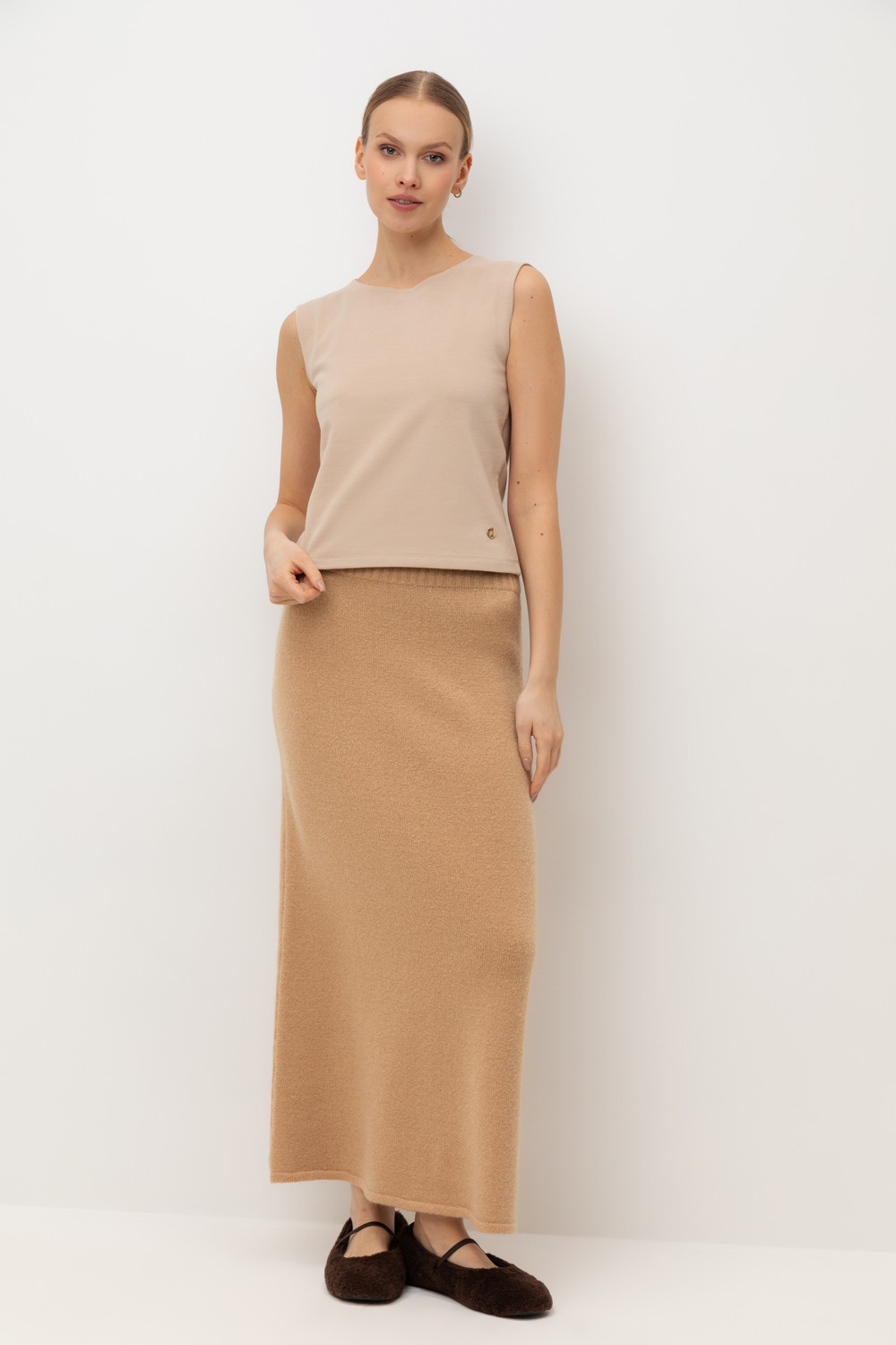 Майки женские для мам, артикул: ЕВТ 3329, цвет: бежевый