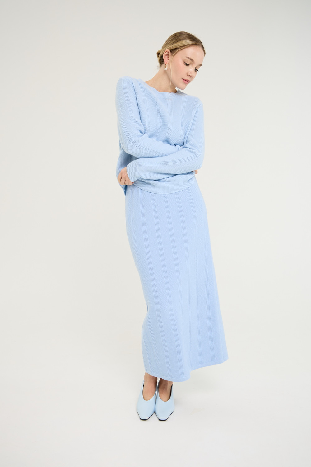 Юбки женские для мам, артикул: ЕВ 751/ш, цвет: голубой