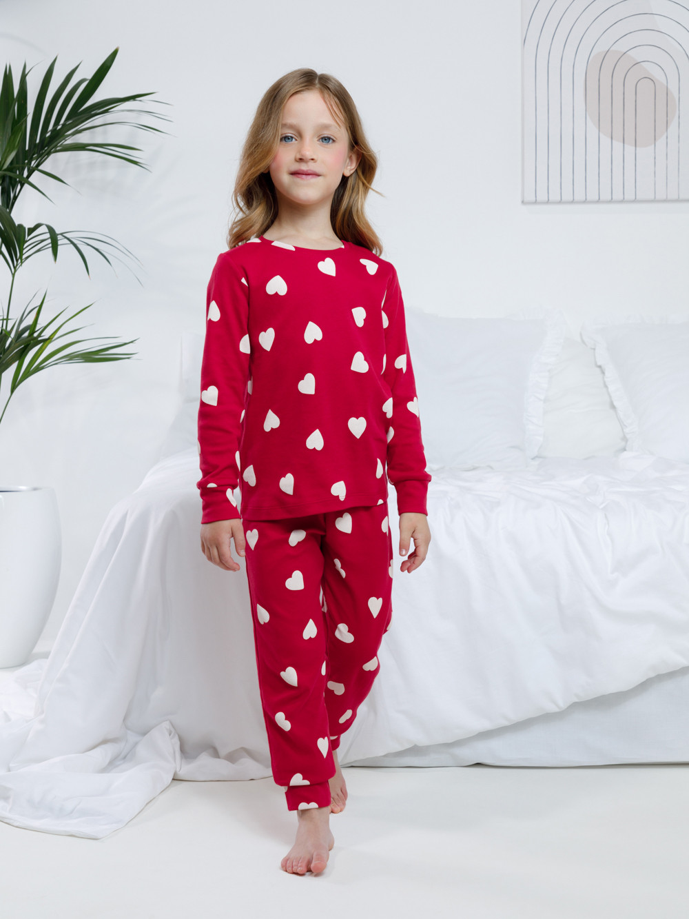 Пижама для девочки, артикул: МП 1552, цвет: красный