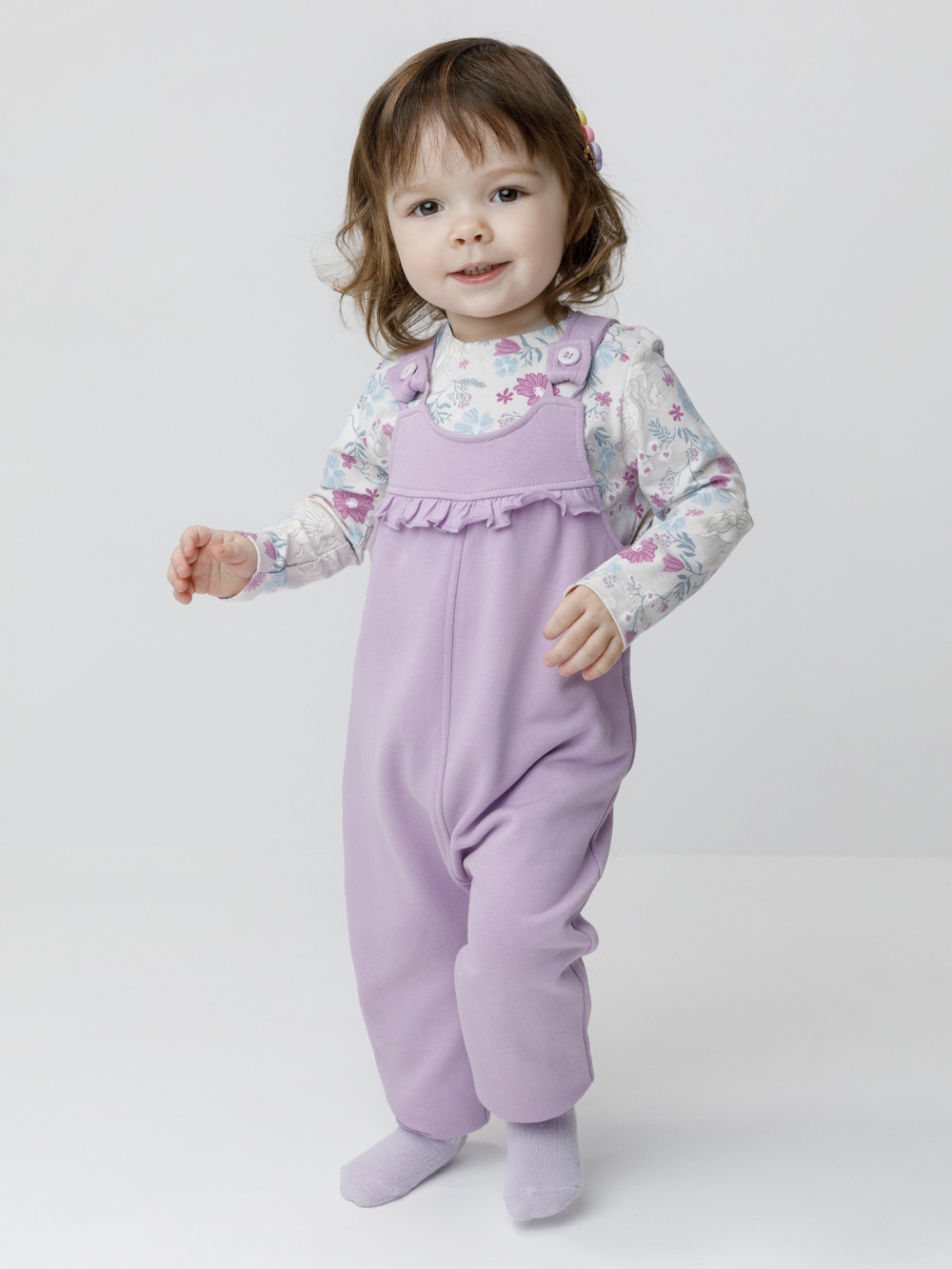 Полукомбинезон для девочки, артикул: КР 6560, цвет: фиолетовый