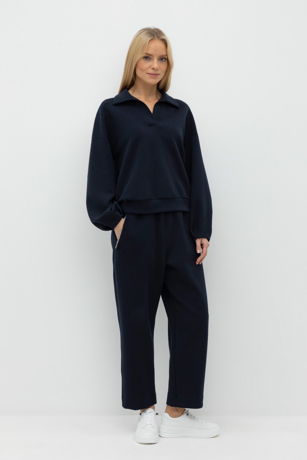 Брюки женские для мам, артикул: ЕВТ 4122, цвет: синий
