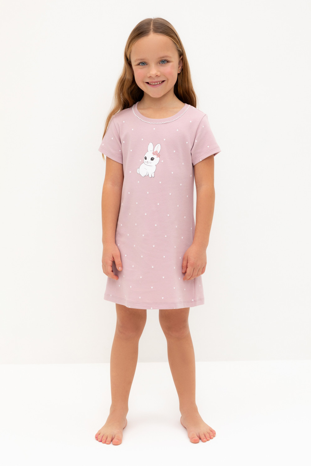 Ночная сорочка для девочки, артикул: К 1155, цвет: розовый