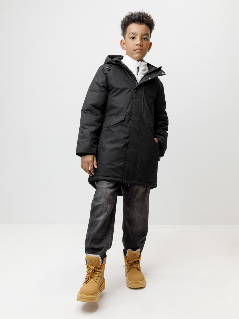 Пальто, плащи для мальчика, артикул: ВК 36097/4 ГР, цвет: темно-серый