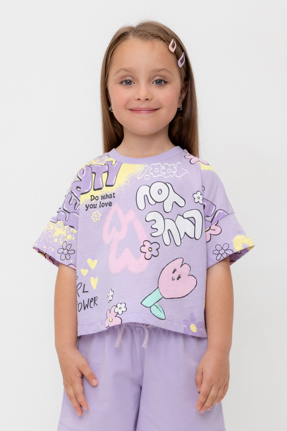 Футболка для девочки, артикул: КР 302695, цвет: фиолетовый