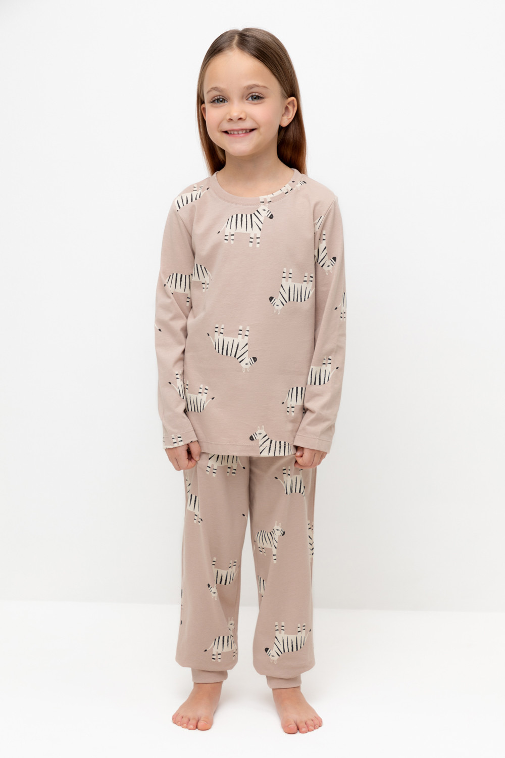 Пижама для девочки, артикул: К 1561, цвет: бежевый