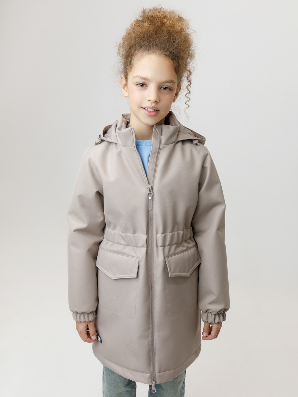 Пальто для девочки, артикул: ВК 32152/10 УЗГ, цвет: коричневый