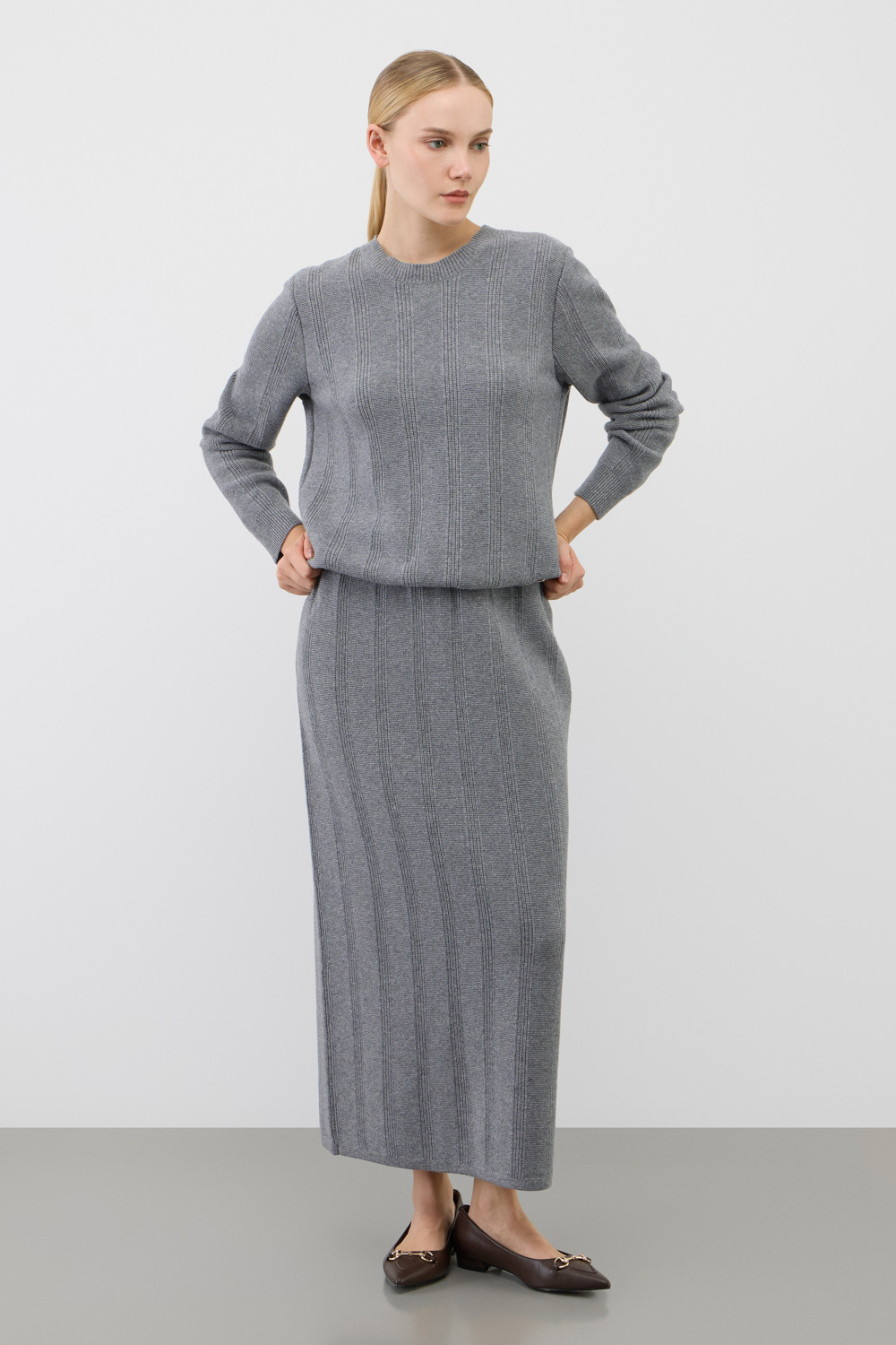 Юбки женские для мам, артикул: ЕВ 751/ш, цвет: серый