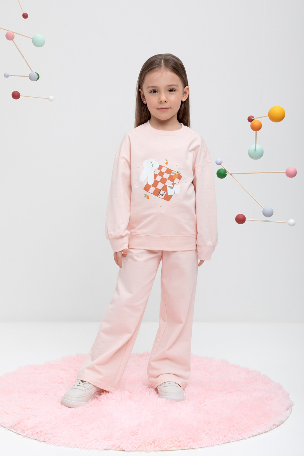 Брюки для девочки, артикул: КР 400689, цвет: светло-розовый