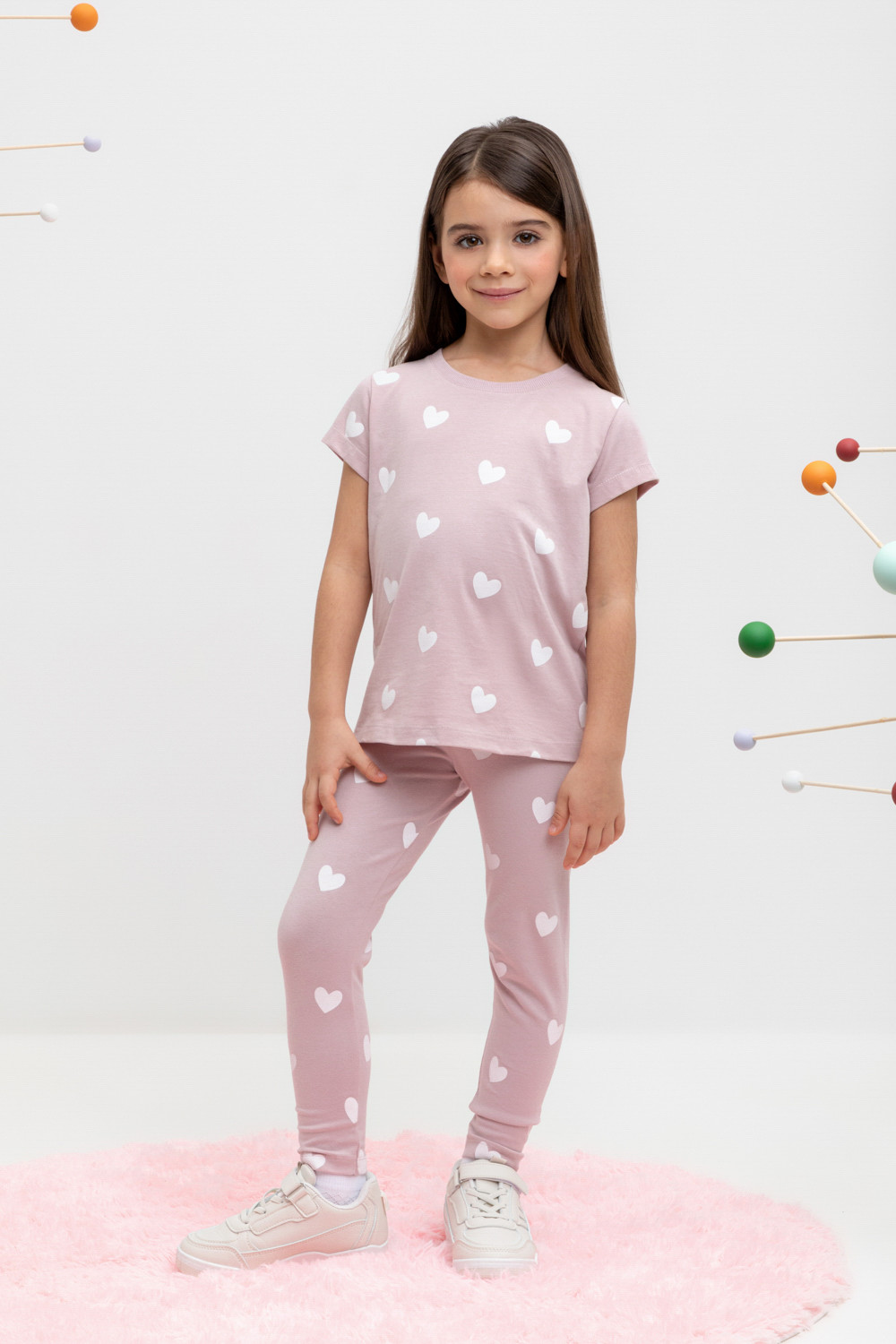 Лосины для девочки, артикул: КР 4074, цвет: розовый