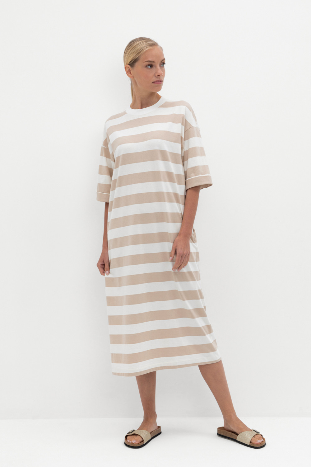 Платья женские для мам, артикул: ЕВТ 5040, цвет: бежевый