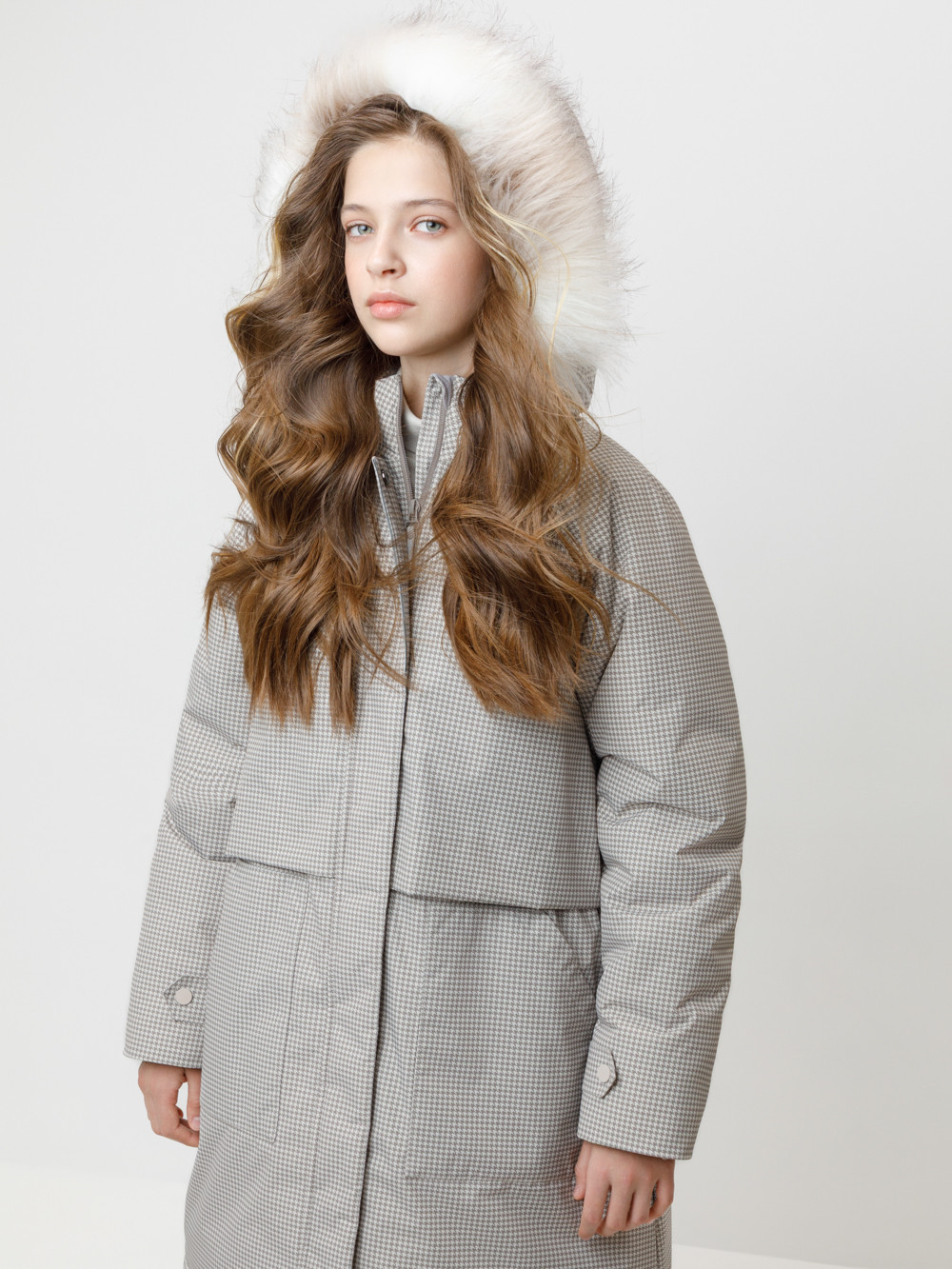 Куртка для девочки, артикул: ВК 38124/н/2 ГР, цвет: бежевый