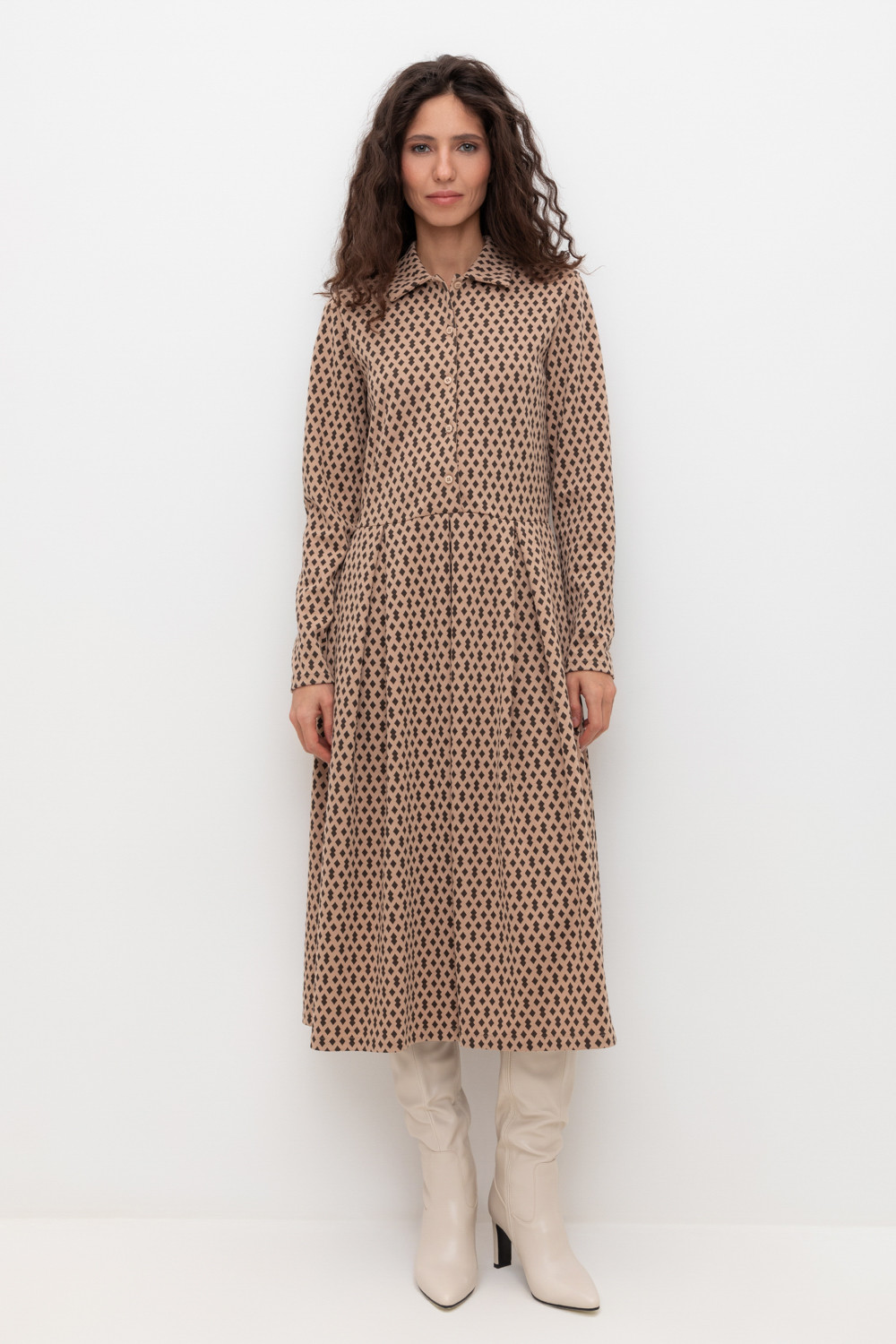 Платья женские для мам, артикул: ЕВТ 5055, цвет: бежевый