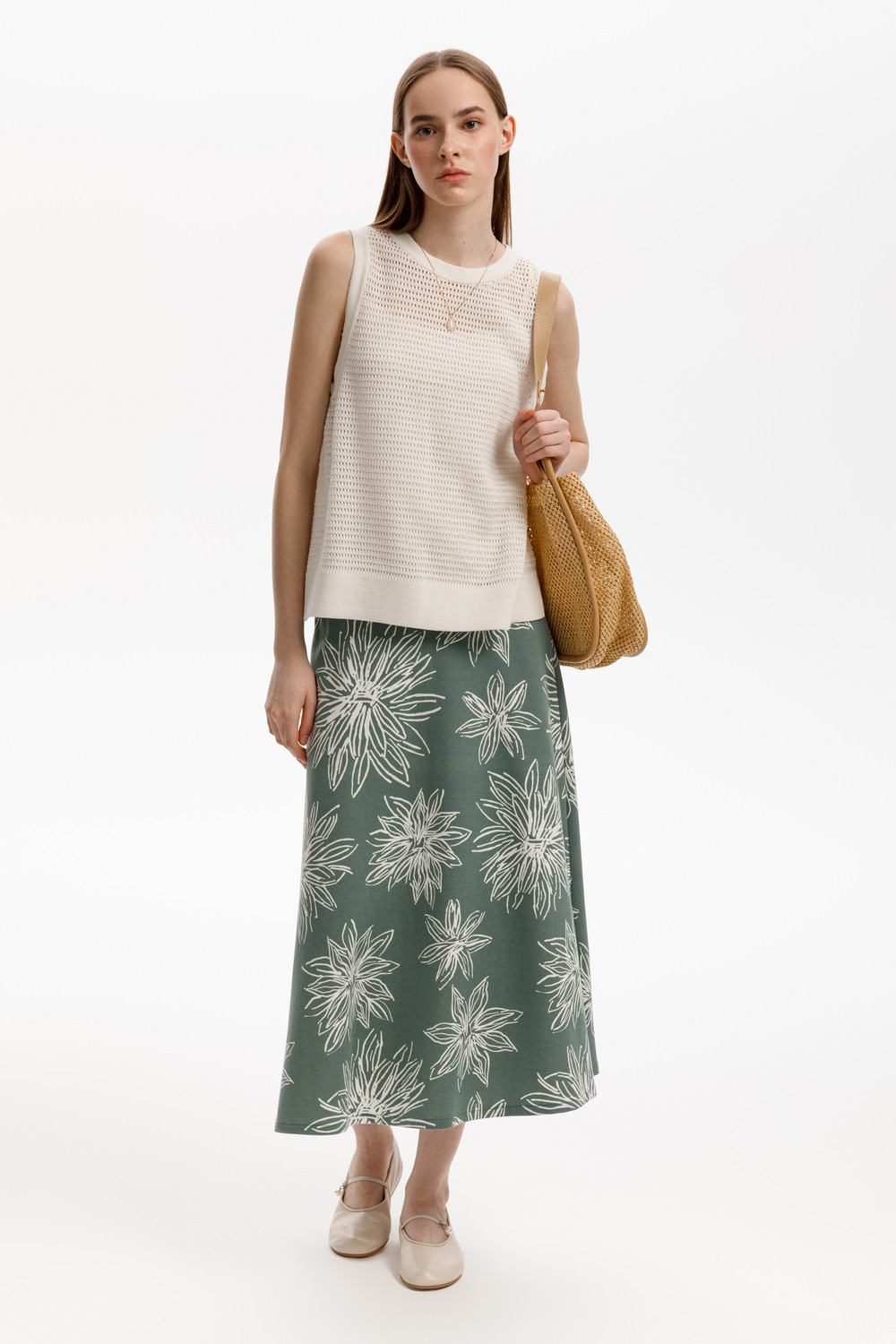 Юбки женские для мам, артикул: ЕВТ 7029, цвет: зеленый