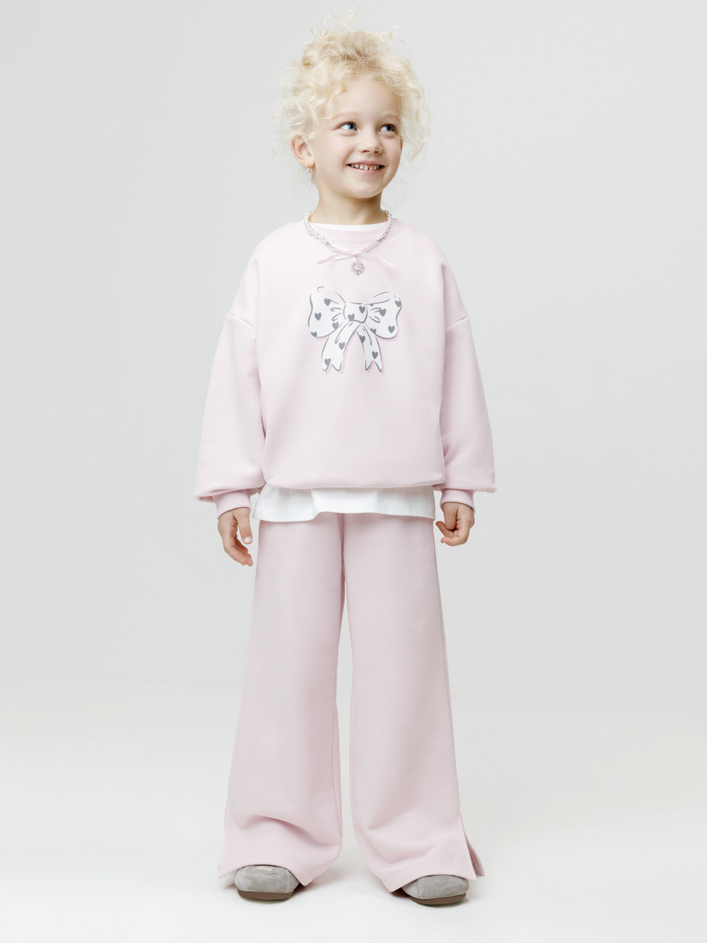 Брюки для девочки, артикул: КР 400935, цвет: светло-розовый