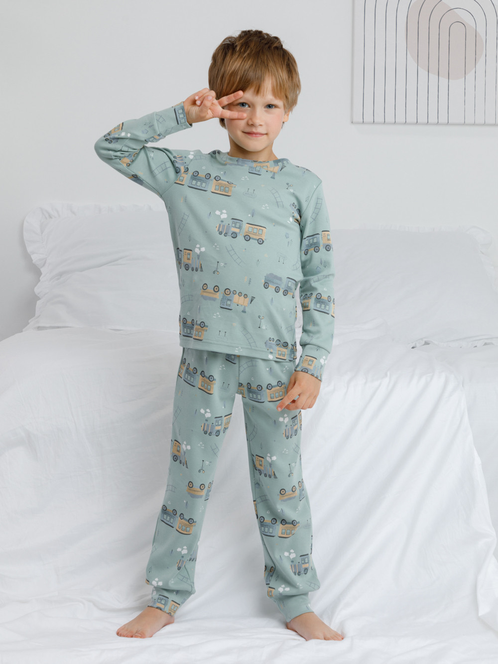 Пижама для мальчика, артикул: К 1552, цвет: голубой