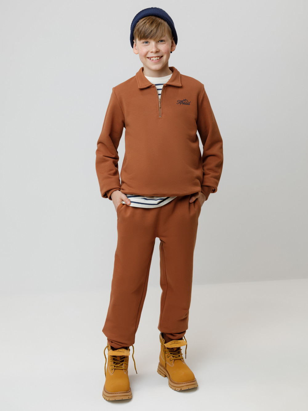 Брюки для мальчика, артикул: КР 400837, цвет: коричневый