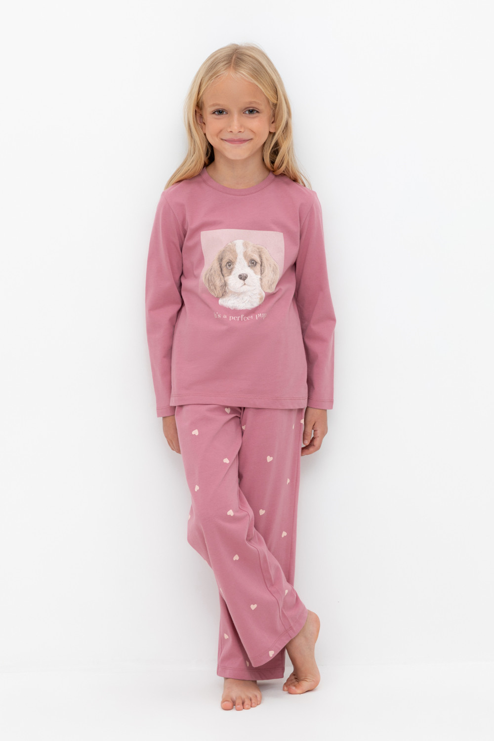 Пижама для девочки, артикул: К 1623, цвет: розовый