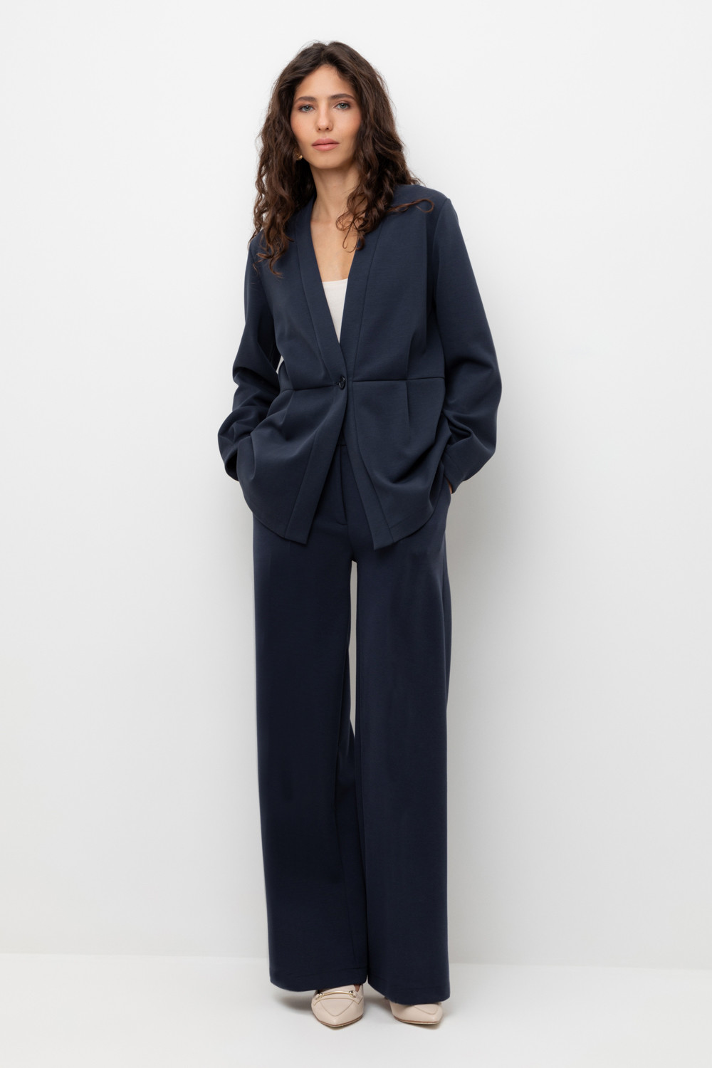 Брюки женские для мам, артикул: ЕВТ 4144, цвет: синий