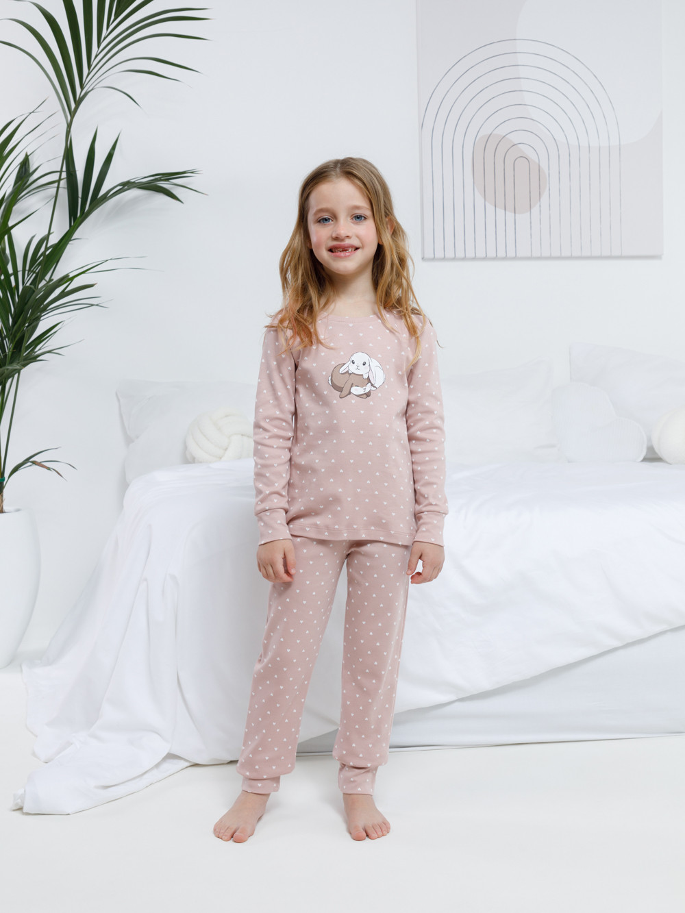 Пижама для девочки, артикул: МП 1621, цвет: коричневый