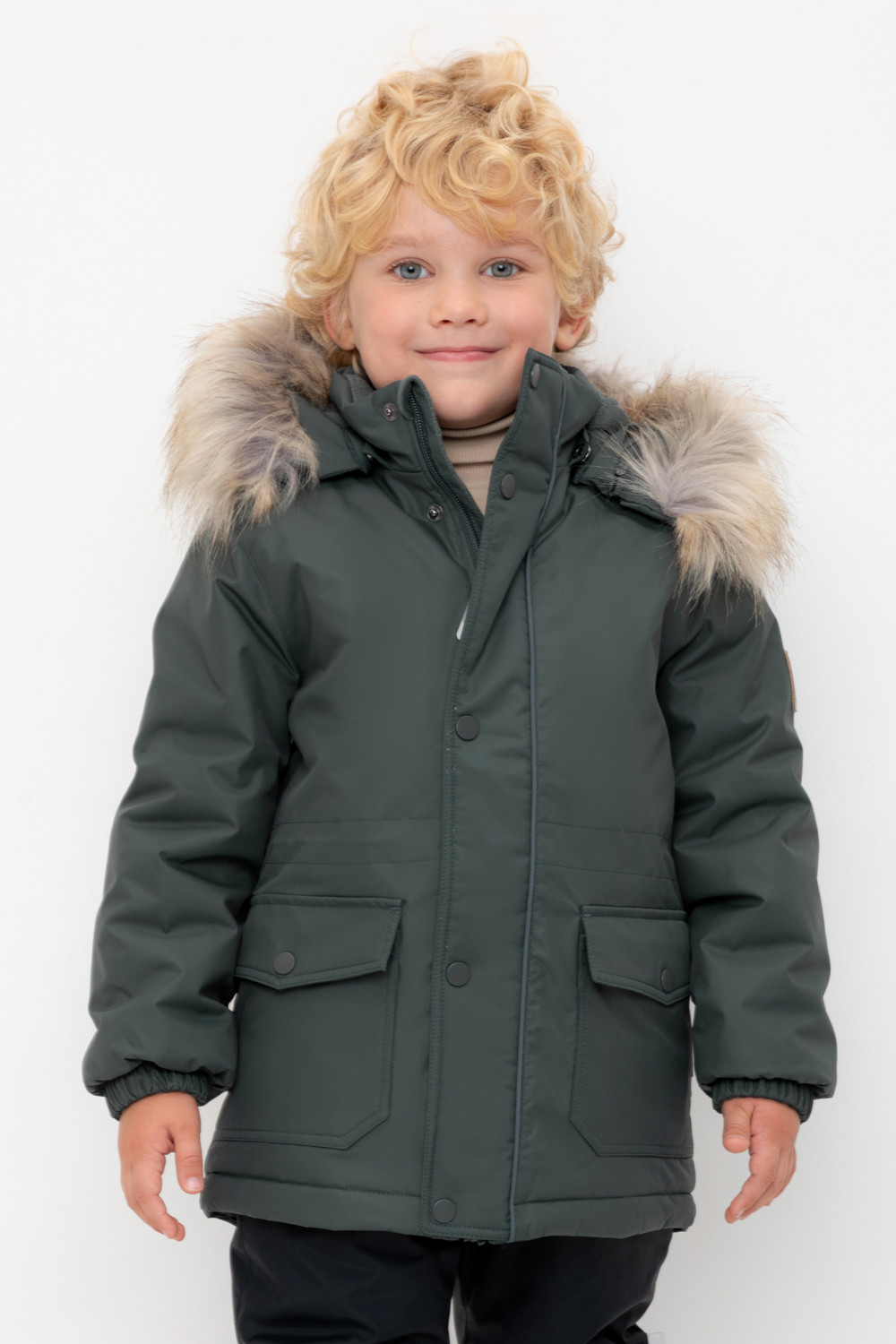 Пальто, плащи для мальчика, артикул: ВК 36096/8 УЗГ (104-122), цвет: зеленый