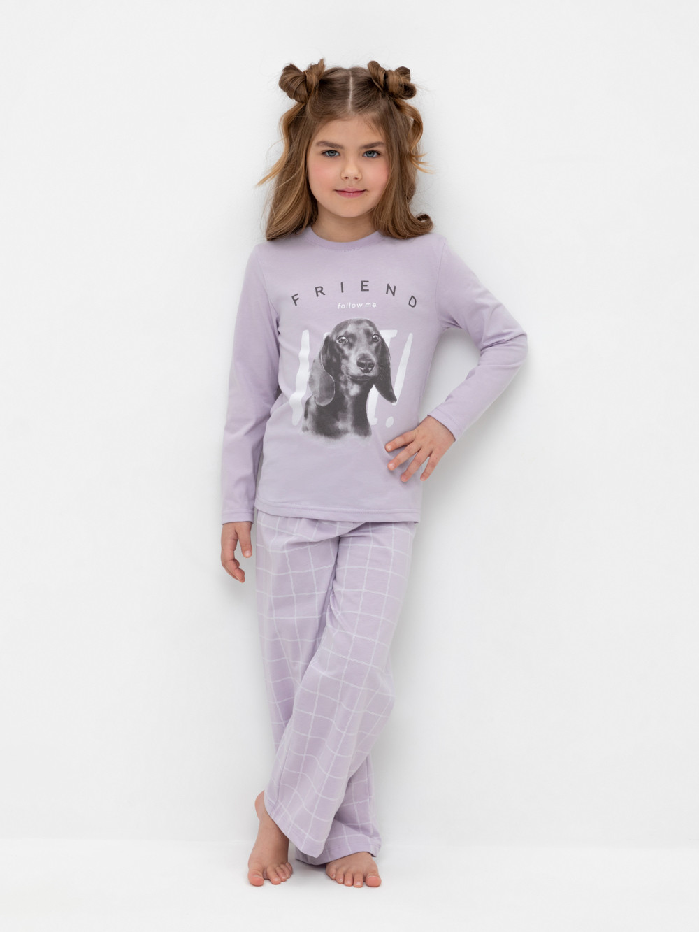 Пижама для девочки, артикул: К 1623, цвет: фиолетовый