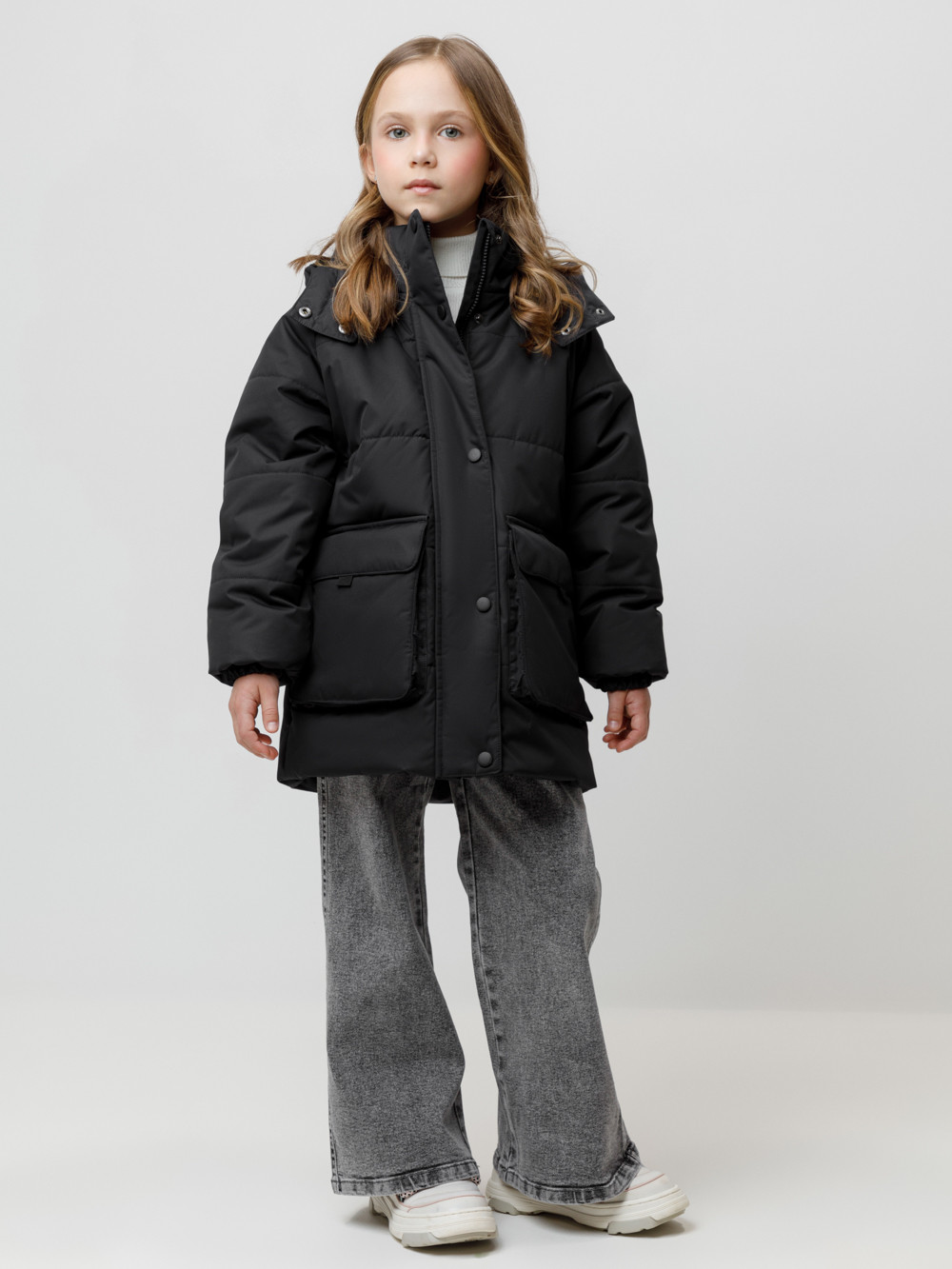 Куртка для девочки, артикул: ВК 38130/1 УЗГ, цвет: черный