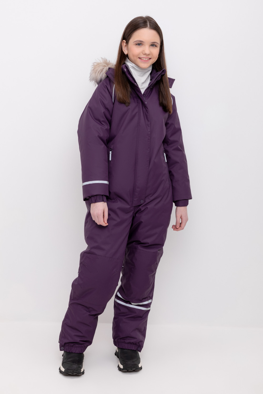 Комбинезоны утепленные для девочки, артикул: ВК 60102/6 ГР (122-158), цвет: фиолетовый
