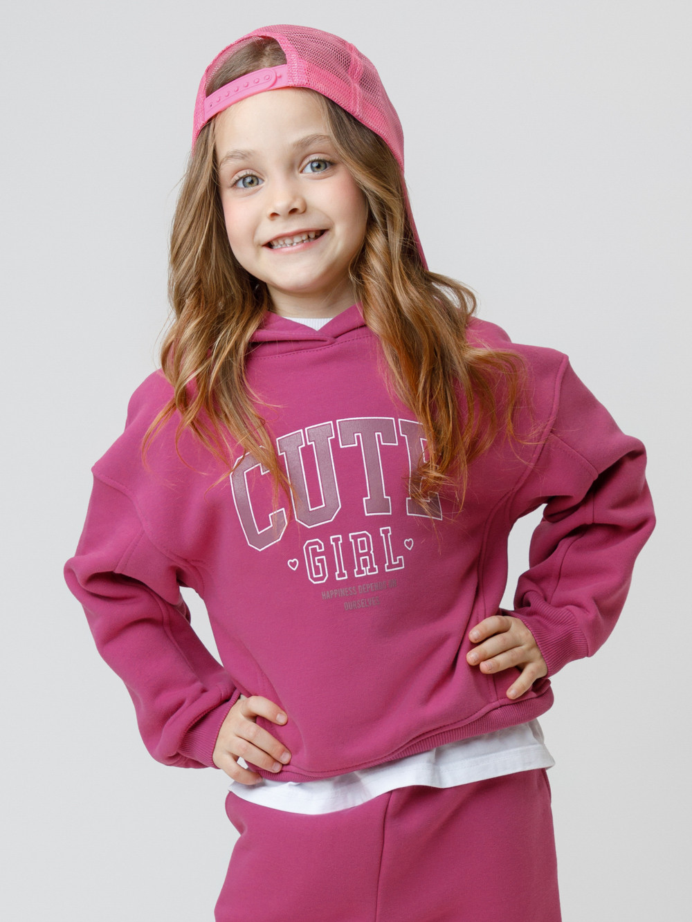 Худи для девочки, артикул: КР 302815, цвет: бордовый