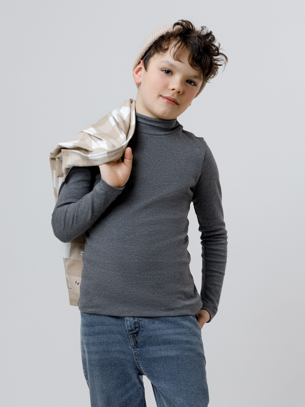 Водолазки, артикул: К 301072, цвет: темно-серый