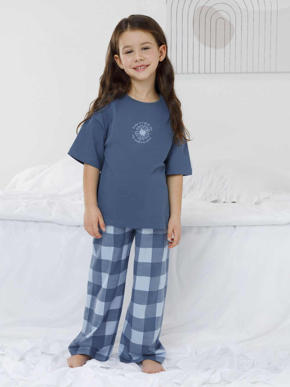 Пижама для девочки, артикул: МП 1657, цвет: синий