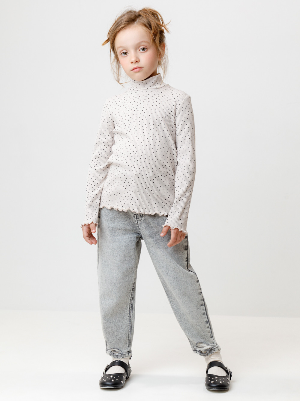 Водолазки для девочки, артикул: КР 302858, цвет: бежевый