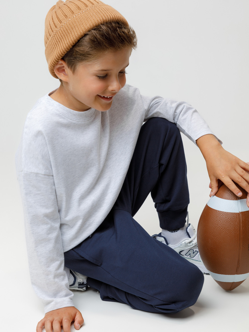 Лонгсливы для мальчика, артикул: МП 302894, цвет: серый