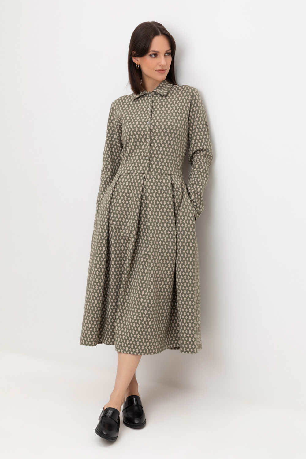 Платья женские для мам, артикул: ЕВТ 5055, цвет: зеленый