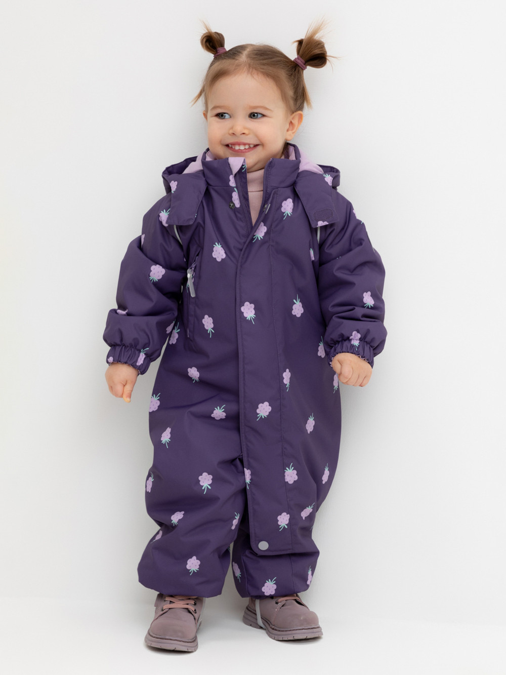 Комбинезоны утепленные для девочки, артикул: ВК 60085/н/53 Ал, цвет: фиолетовый