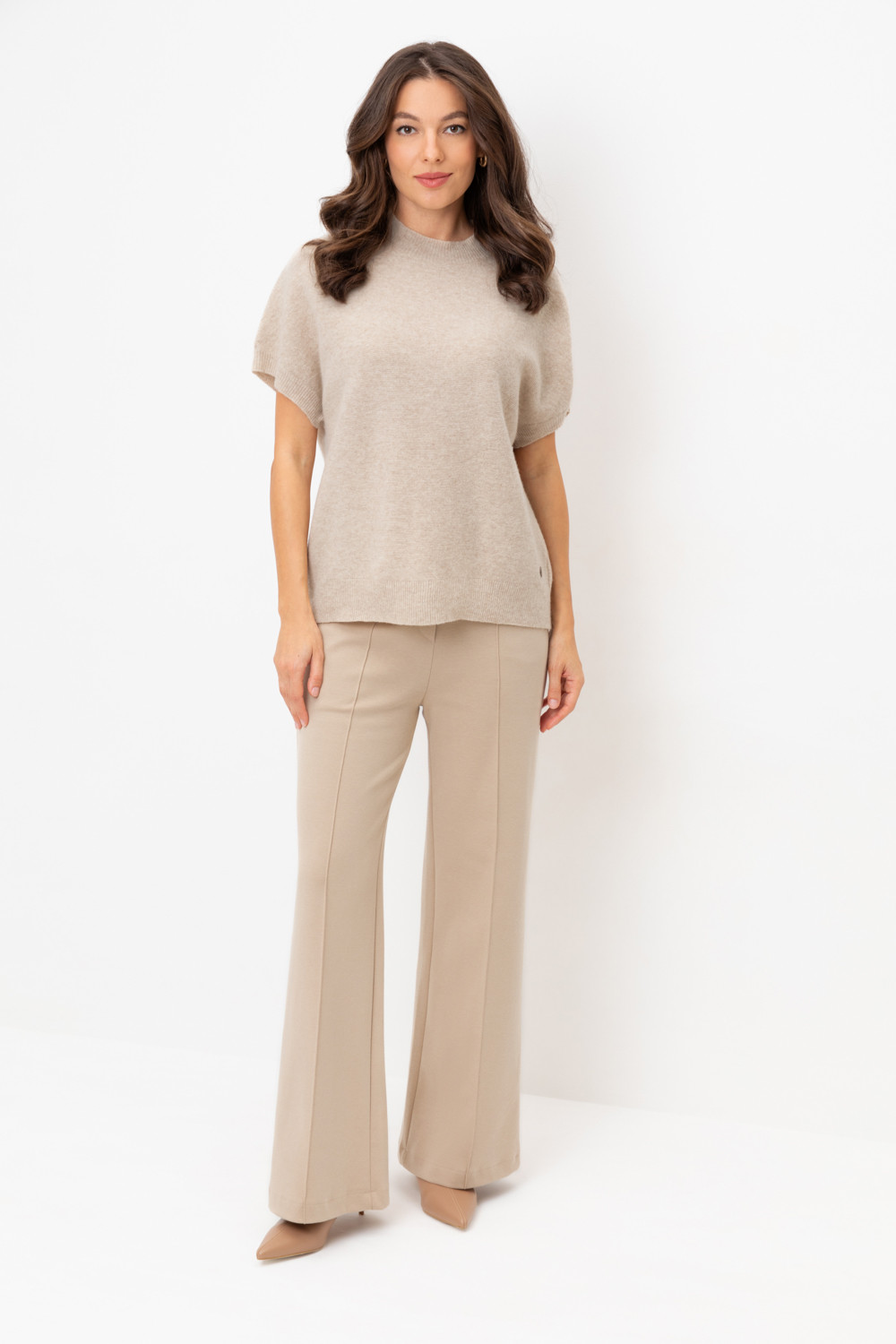 Брюки женские для мам, артикул: ЕВТ 4123, цвет: бежевый