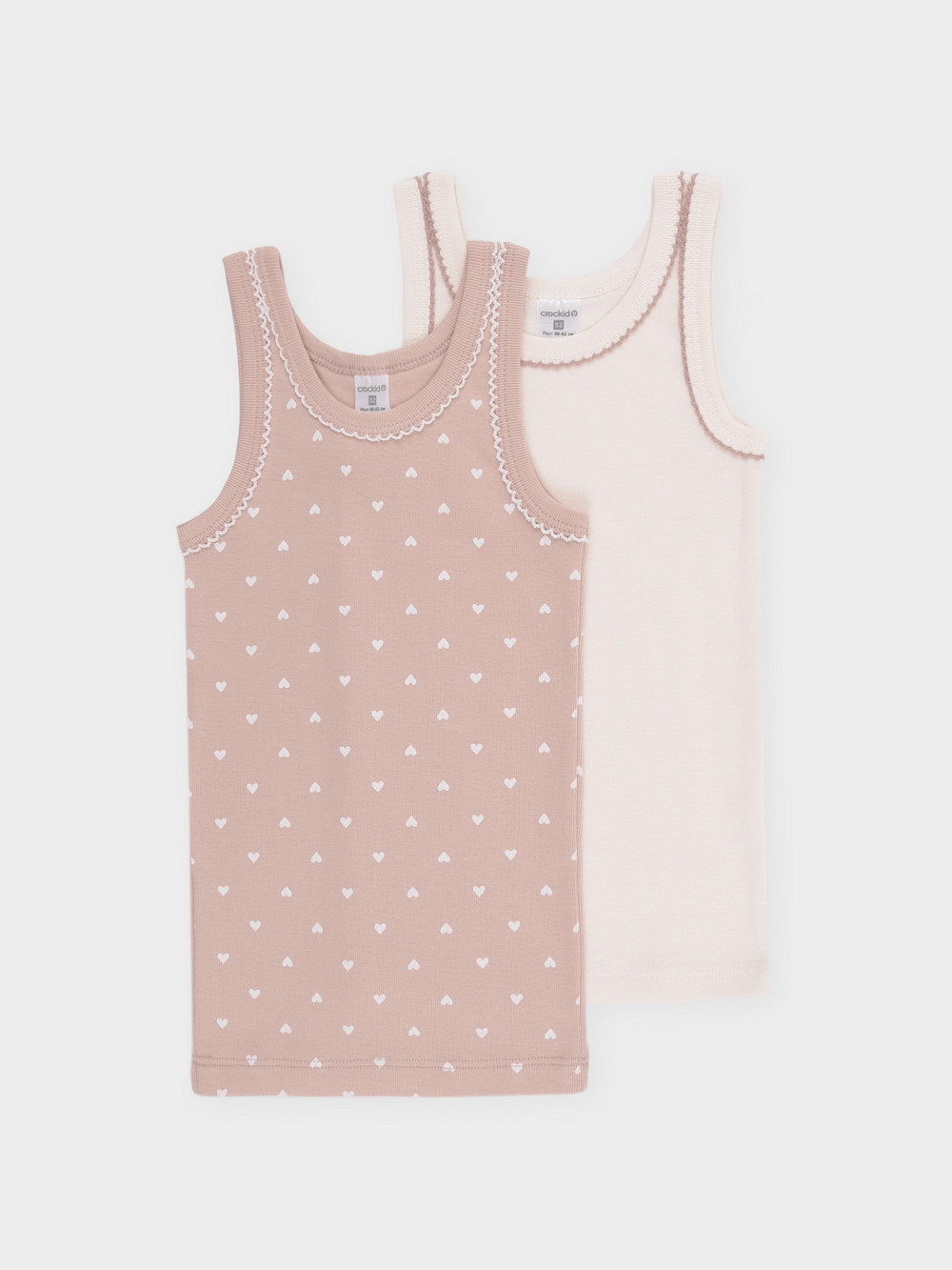 Майки для девочки, артикул: К 1181-2уп, цвет: светло-бежевый