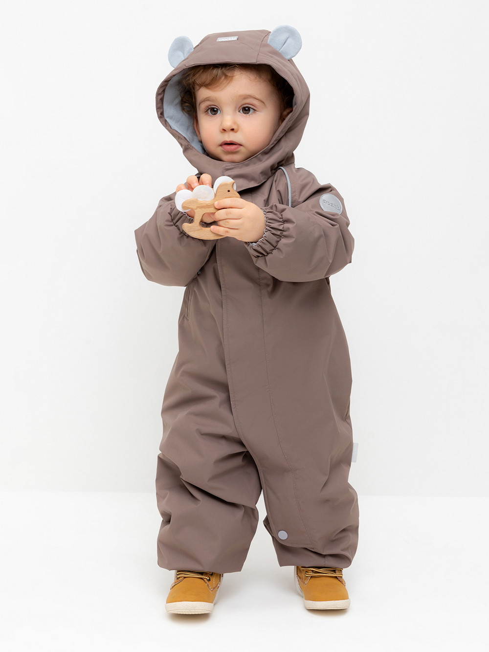 Комбинезоны утепленные для мальчика, артикул: ВК 60108/3 УЗГ, цвет: кофейный