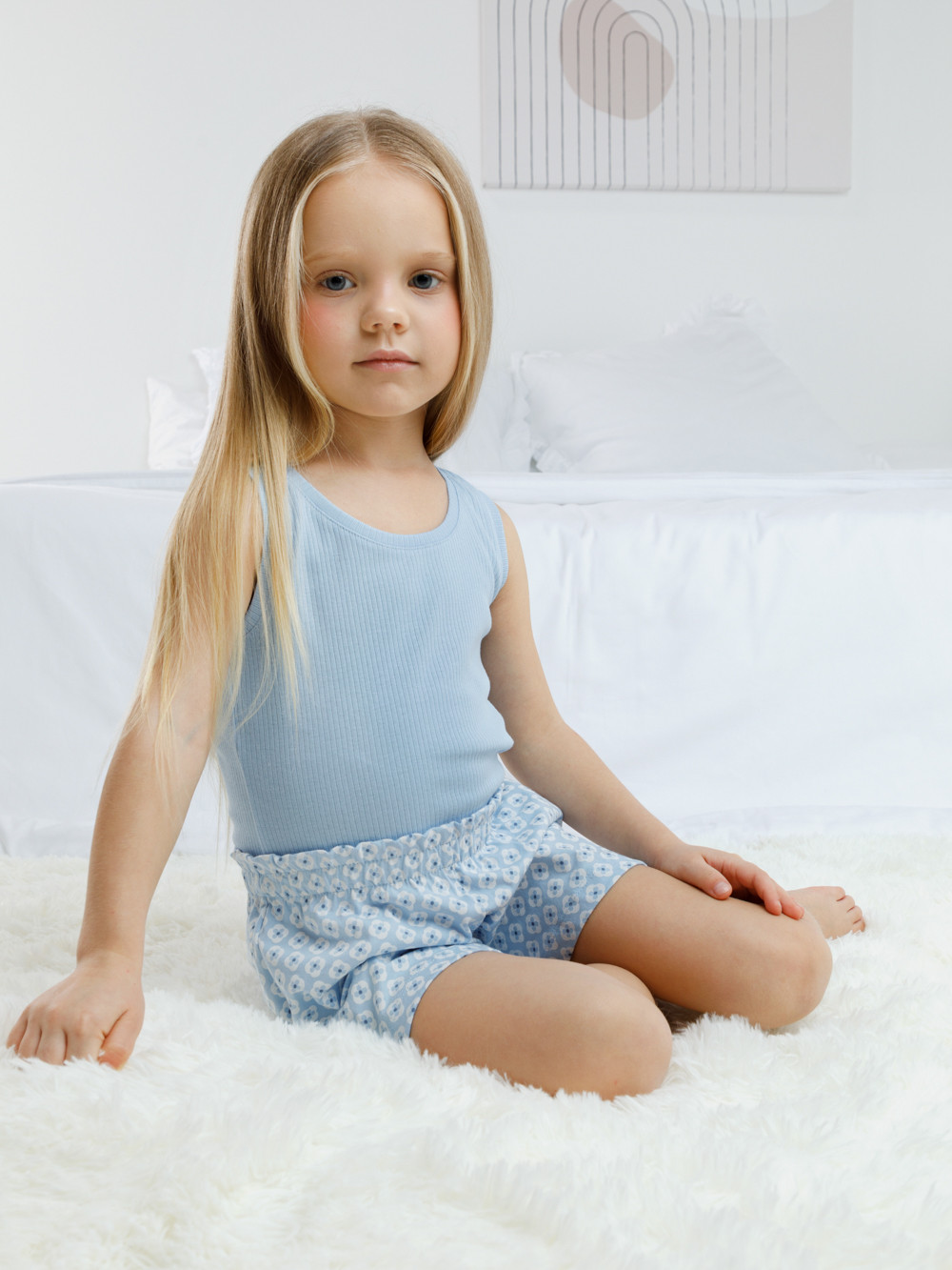 Пижама для девочки, артикул: К 1649, цвет: светло-голубой