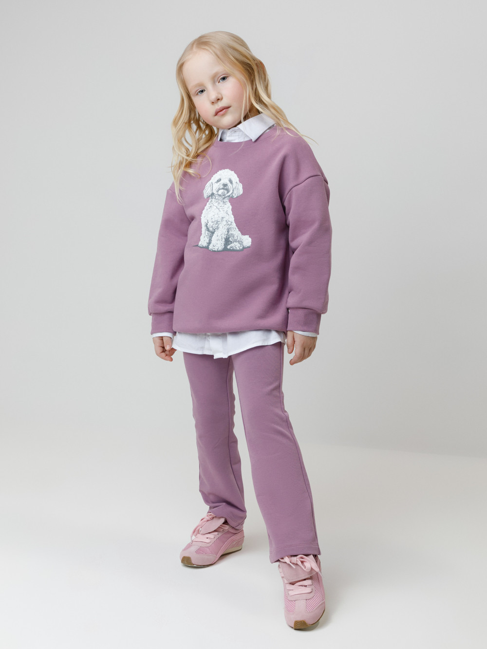 Брюки для девочки, артикул: КР 400871, цвет: фиолетовый