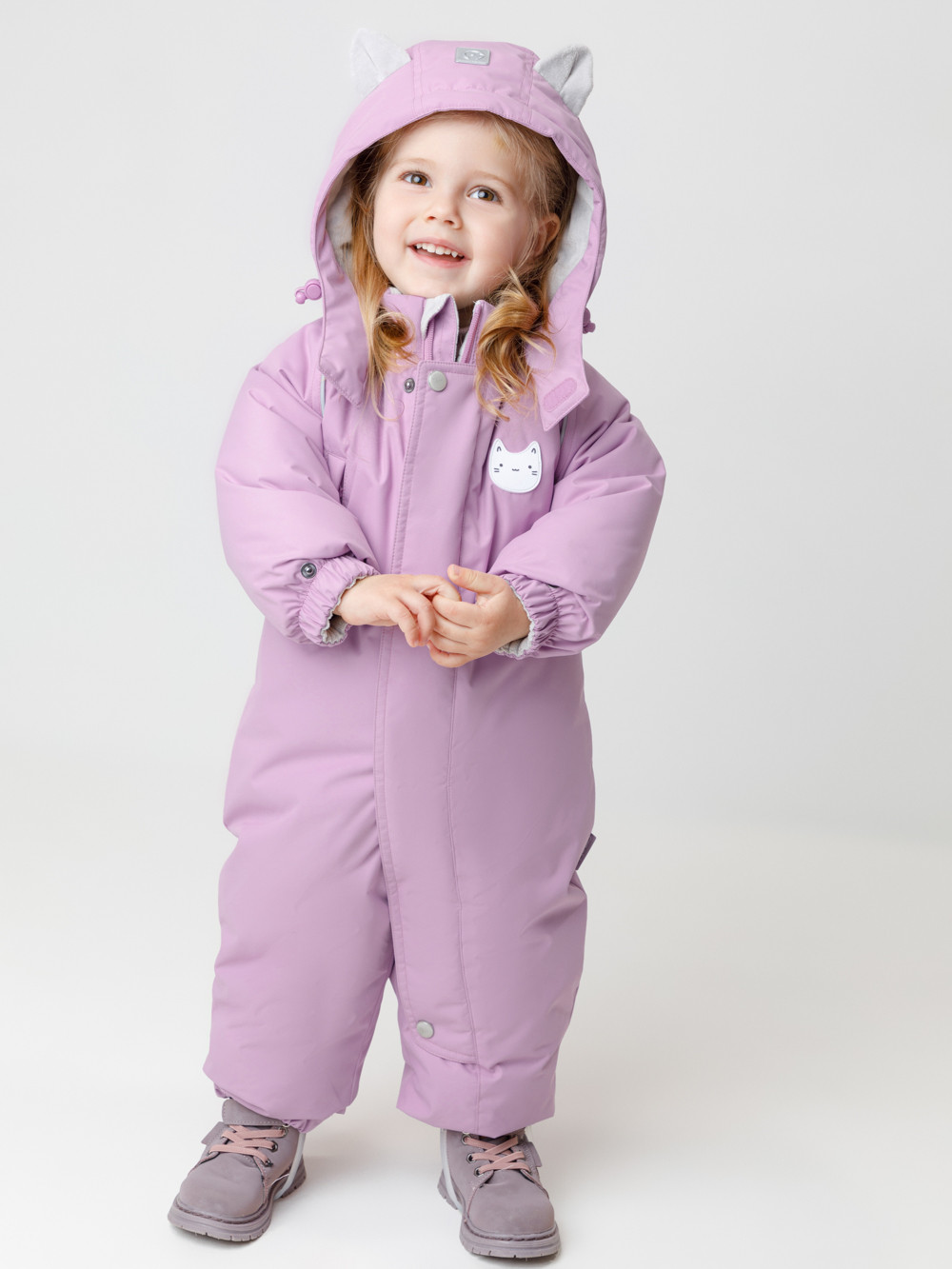 Комбинезоны утепленные для девочки, артикул: ВК 60132/1 УЗГ, цвет: фиолетовый