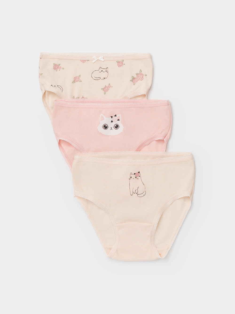 Трусы для девочки, артикул: К 1909-3уп, цвет: светло-розовый